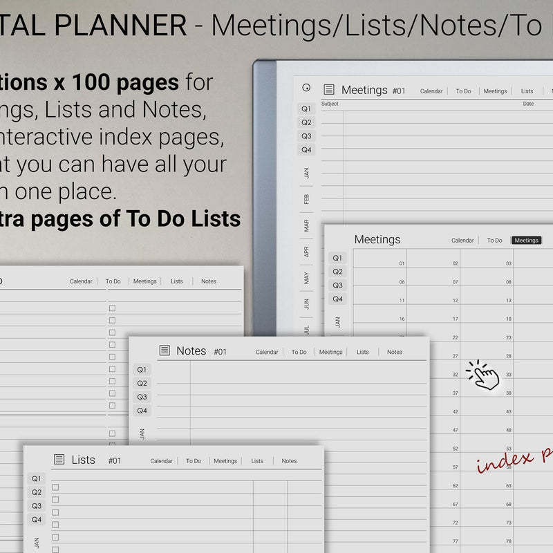 reMarkable 2 Minimalist Bundle 2024 | Digital Planner / Journal / Meetings / Notes (Digital Download)