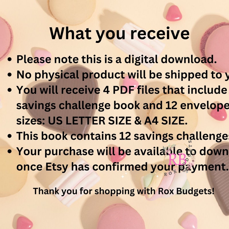 DIGITAL Download Savings Challenge Book + 12 Envelopes