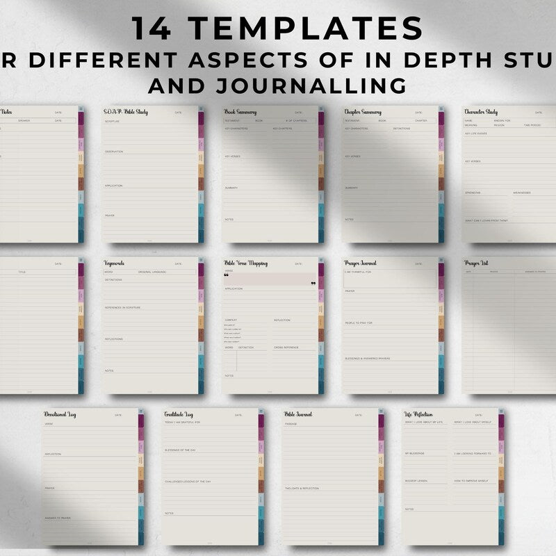 ASV Digital Bible for Goodnotes etc with study templates, Digital Journaling Bible for Samsung notes etc