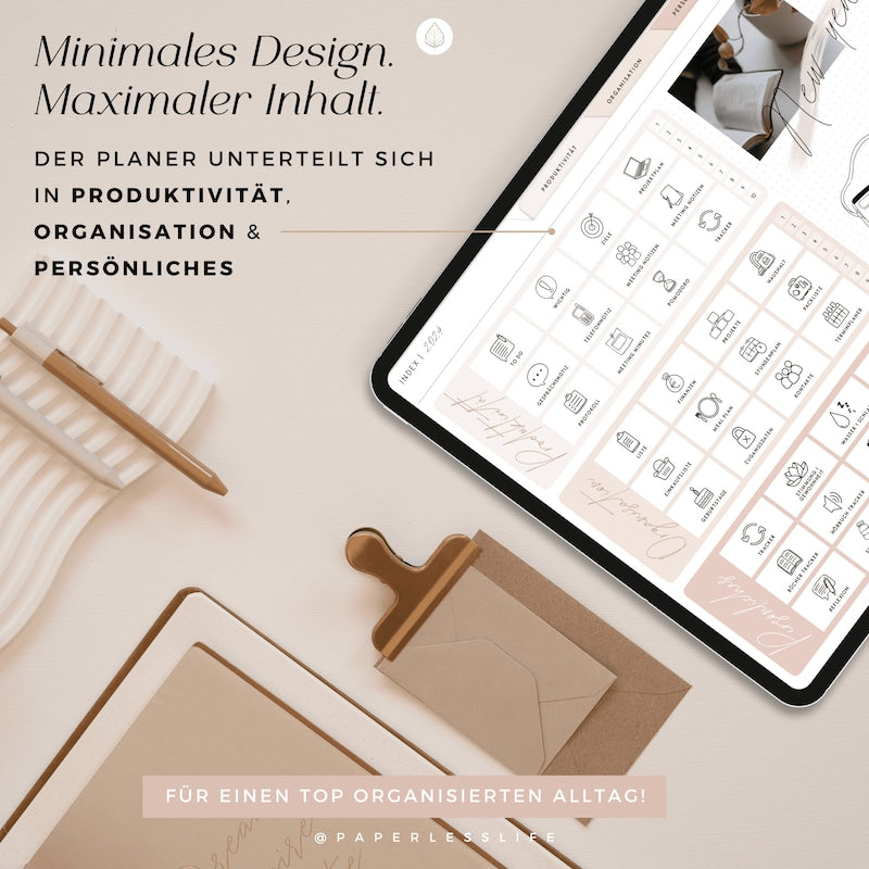 2024 Digital Planner German / GoodNotes Calendar iPad "The Gamechanger" with Apple Calendar function