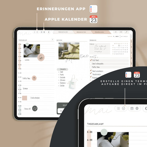 2024 Digital Planner German / GoodNotes Calendar iPad "The Gamechanger" with Apple Calendar function
