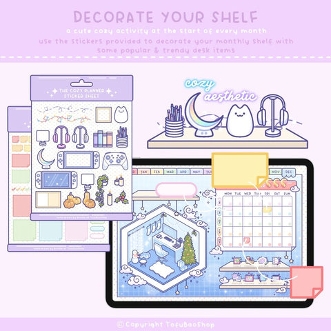 THE COZY PLANNER, Digital Planner, Kawaii Digital Planner, Cute Digital Planner, Digital Planner Cute, Cute Planner, 2024 Digital Planner