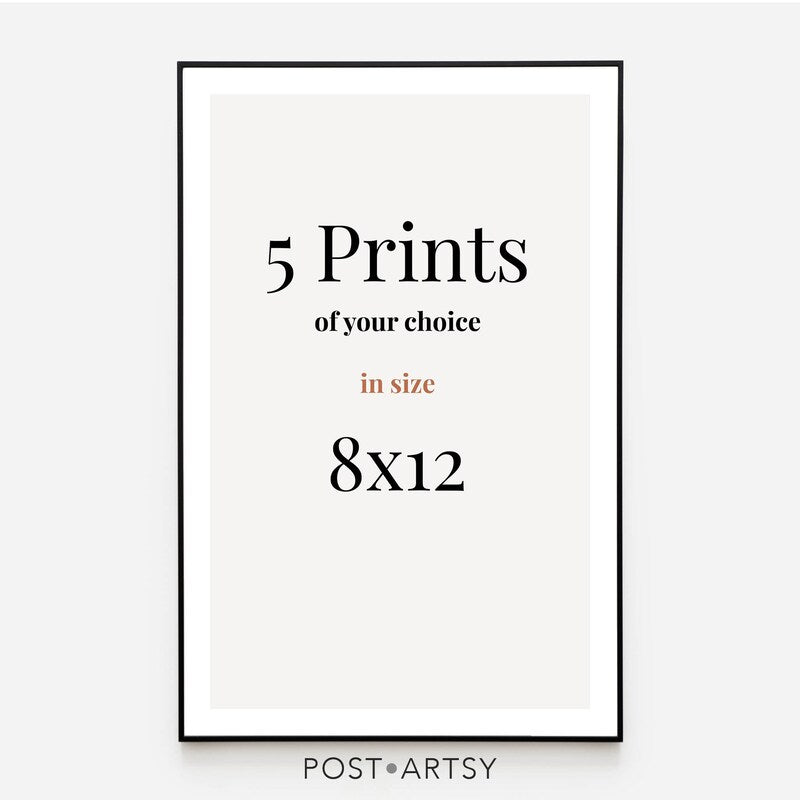 PostArtsy Digital Download | Any 5 Prints from our shop | 8x12 Size | Digital Art Files | PRINTABLE ART | Wall Art Decor