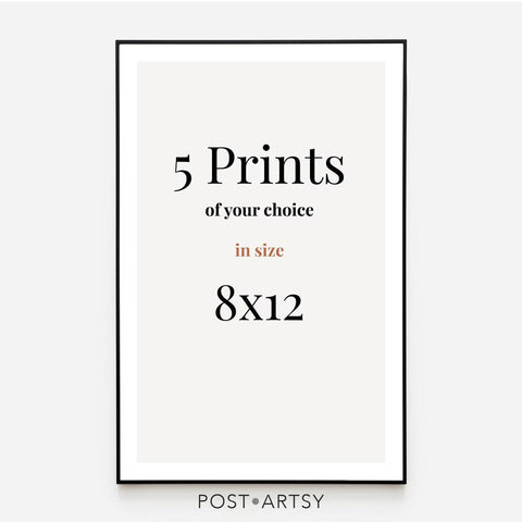 PostArtsy Digital Download | Any 5 Prints from our shop | 8x12 Size | Digital Art Files | PRINTABLE ART | Wall Art Decor