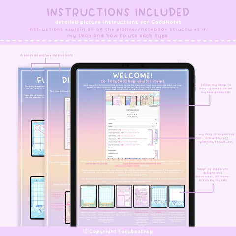 THE COZY PLANNER, Digital Planner, Kawaii Digital Planner, Cute Digital Planner, Digital Planner Cute, Cute Planner, 2024 Digital Planner