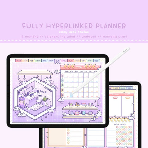 THE COZY PLANNER, Digital Planner, Kawaii Digital Planner, Cute Digital Planner, Digital Planner Cute, Cute Planner, 2024 Digital Planner