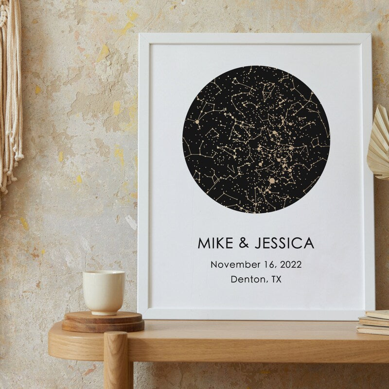 Custom Star Map - Printable Valentines Gift, Digital Download Valentines for Him / For Her, Personalized Night Sky Print - Quick Turnaround